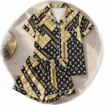 Louis Vuitton | Black Gold Diagonal Monogram Pajamas Set Winter 2026 Collection