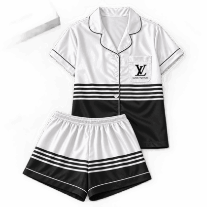 Louis Vuitton | Monochrome Varsity Stripe Pajamas Set Fall 2026 Collection