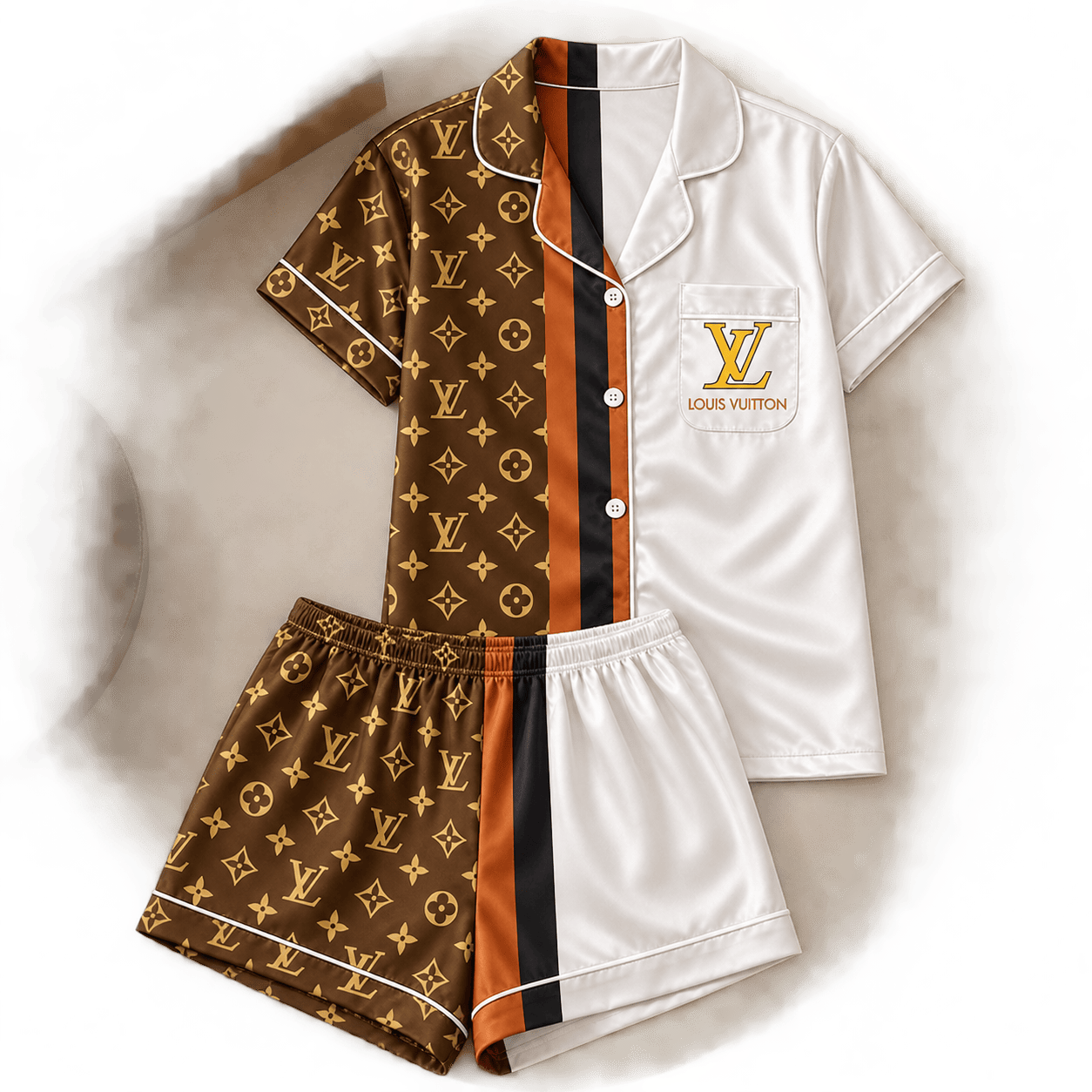 Louis Vuitton | Split Monogram Stripe Pajamas Set Fall 2026 Collection