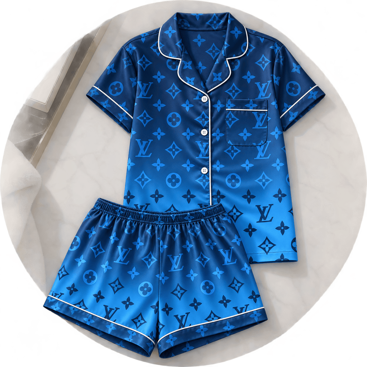 Louis Vuitton | Blue Ombré Monogram Pajamas Set Fall 2026 Collection