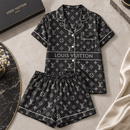 Louis Vuitton | Monochrome Monogram Stripe Pajamas Set Fall 2026 Collection