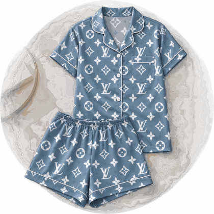 Louis Vuitton | Powder Blue Monogram Pajamas Set Winter 2026 Collection