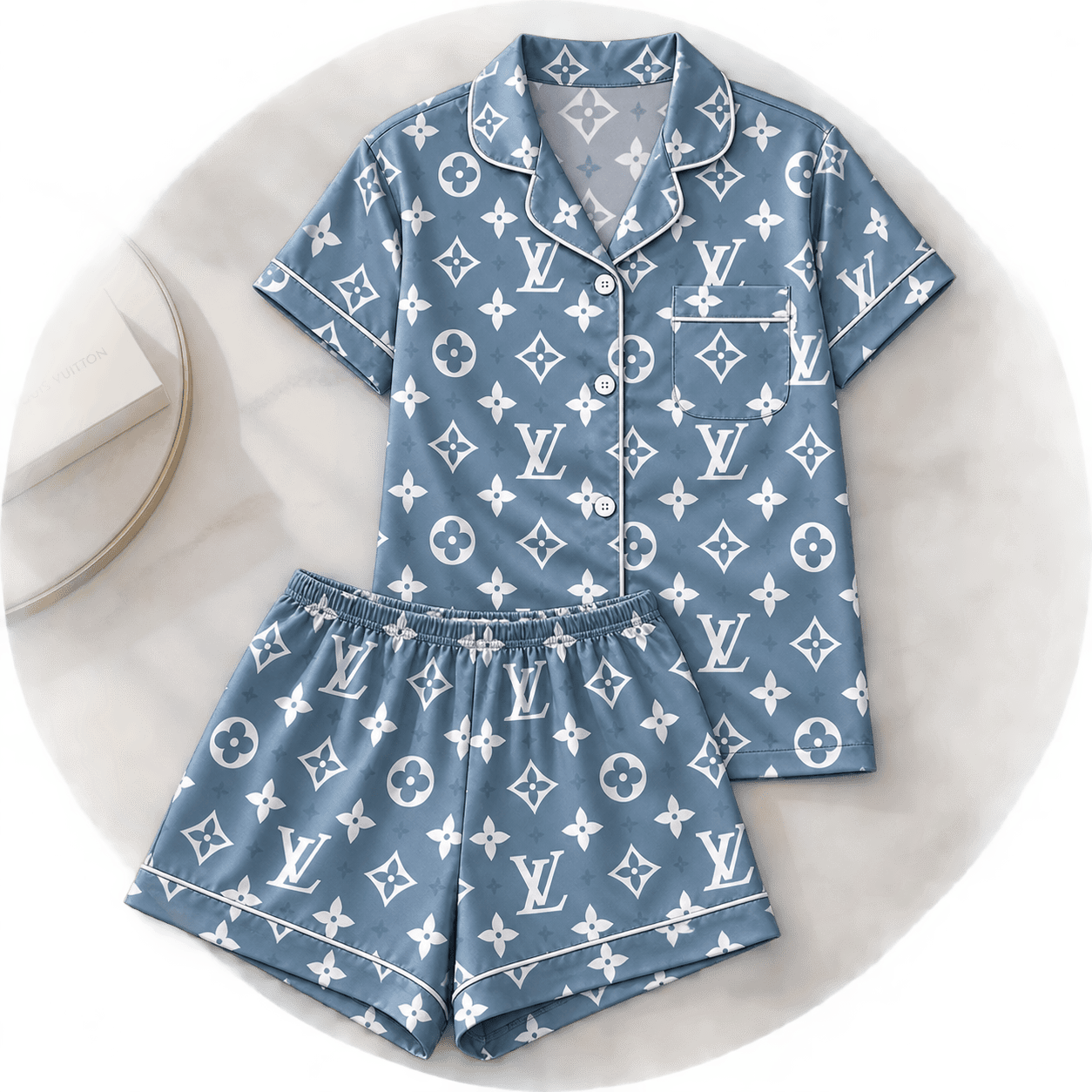 Louis Vuitton | Powder Blue Monogram Pajamas Set Winter 2026 Collection