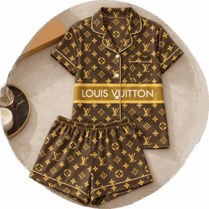 Louis Vuitton | Golden Monogram Stripe Pajamas Set Winter 2026 Collection