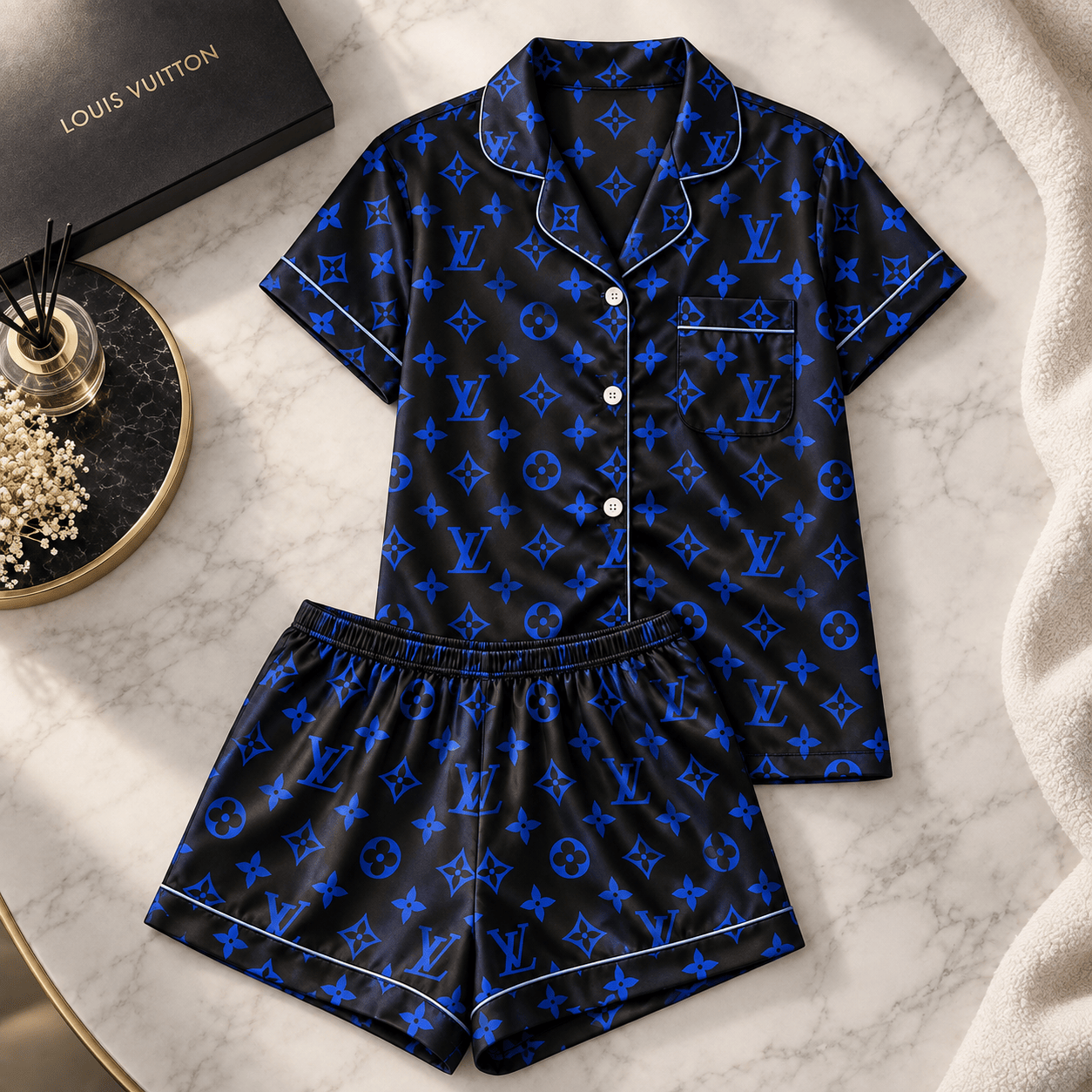 Louis Vuitton | Electric Blue Monogram Pajamas Set Fall 2026 Collection