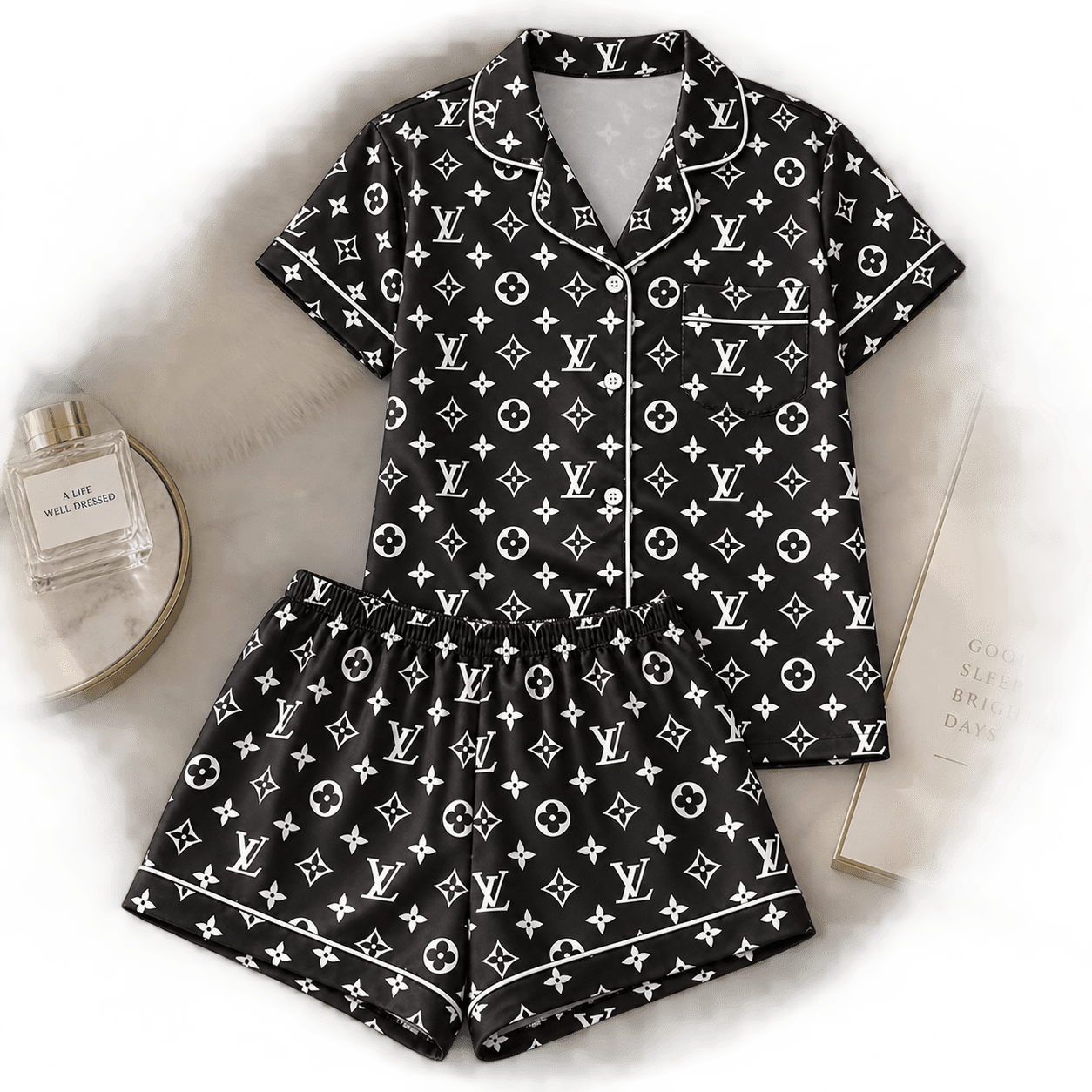 Louis Vuitton | Monochrome Heritage Monogram Pajamas Set Fall 2026 Collection