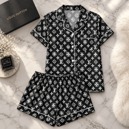 Louis Vuitton | Monochrome Monogram Floral Pajamas Set Fall 2026 Collection