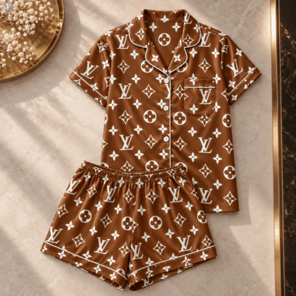 Louis Vuitton | Cognac Oversized Monogram Pajamas Set Winter 2026 Collection
