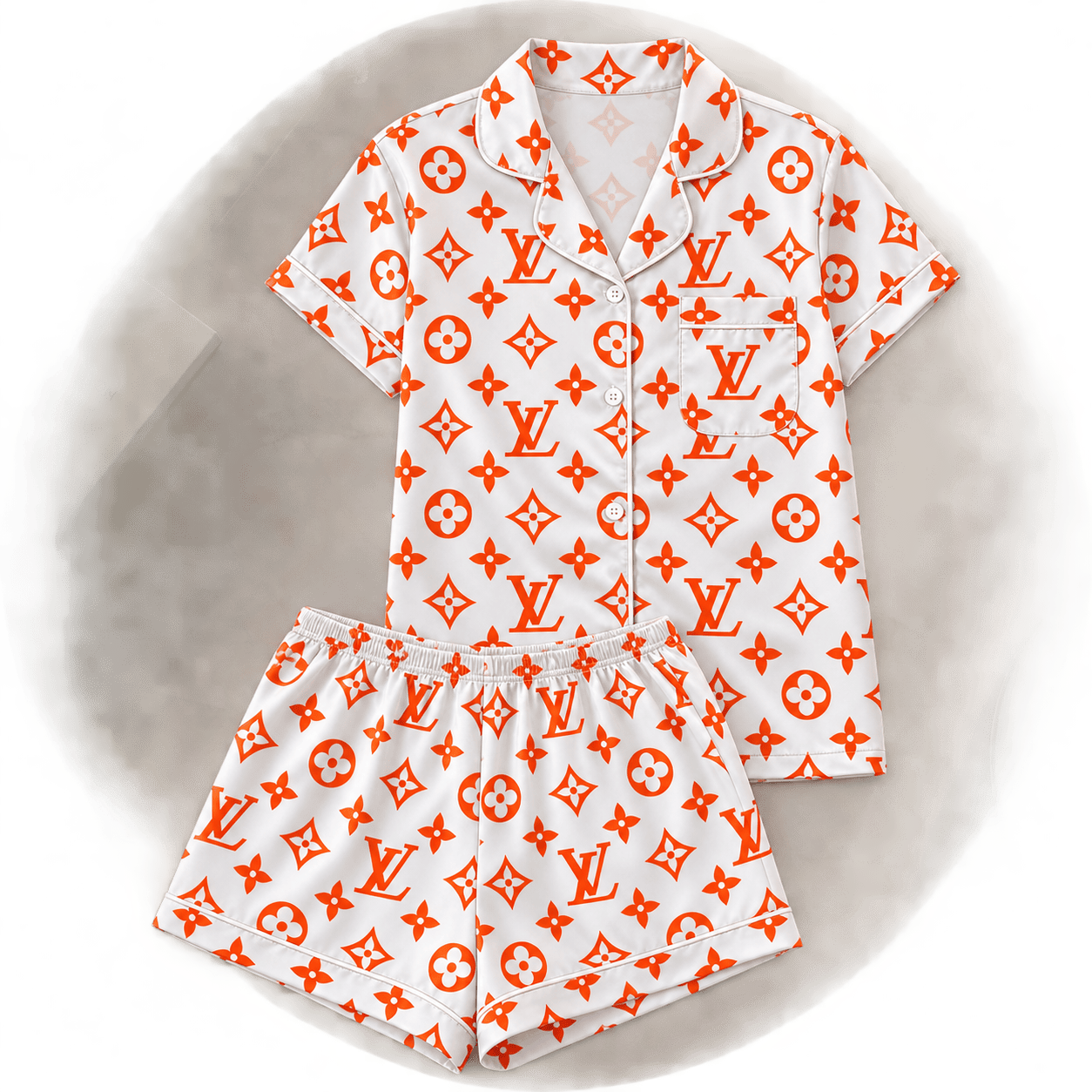 Louis Vuitton | Orange Monogram Print Pajamas Set Fall 2026 Collection