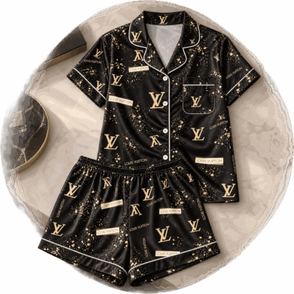 Louis Vuitton | Gold Splatter Monogram Pajamas Set Winter 2026 Collection