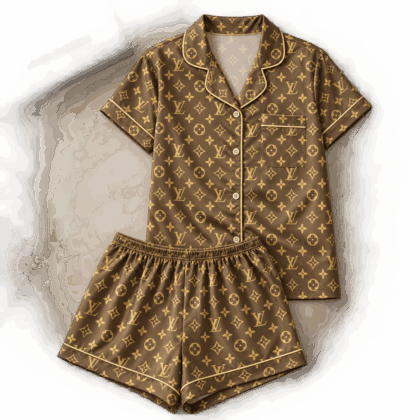 Louis Vuitton | Golden Monogram Print Pajamas Set Winter 2026 Collection