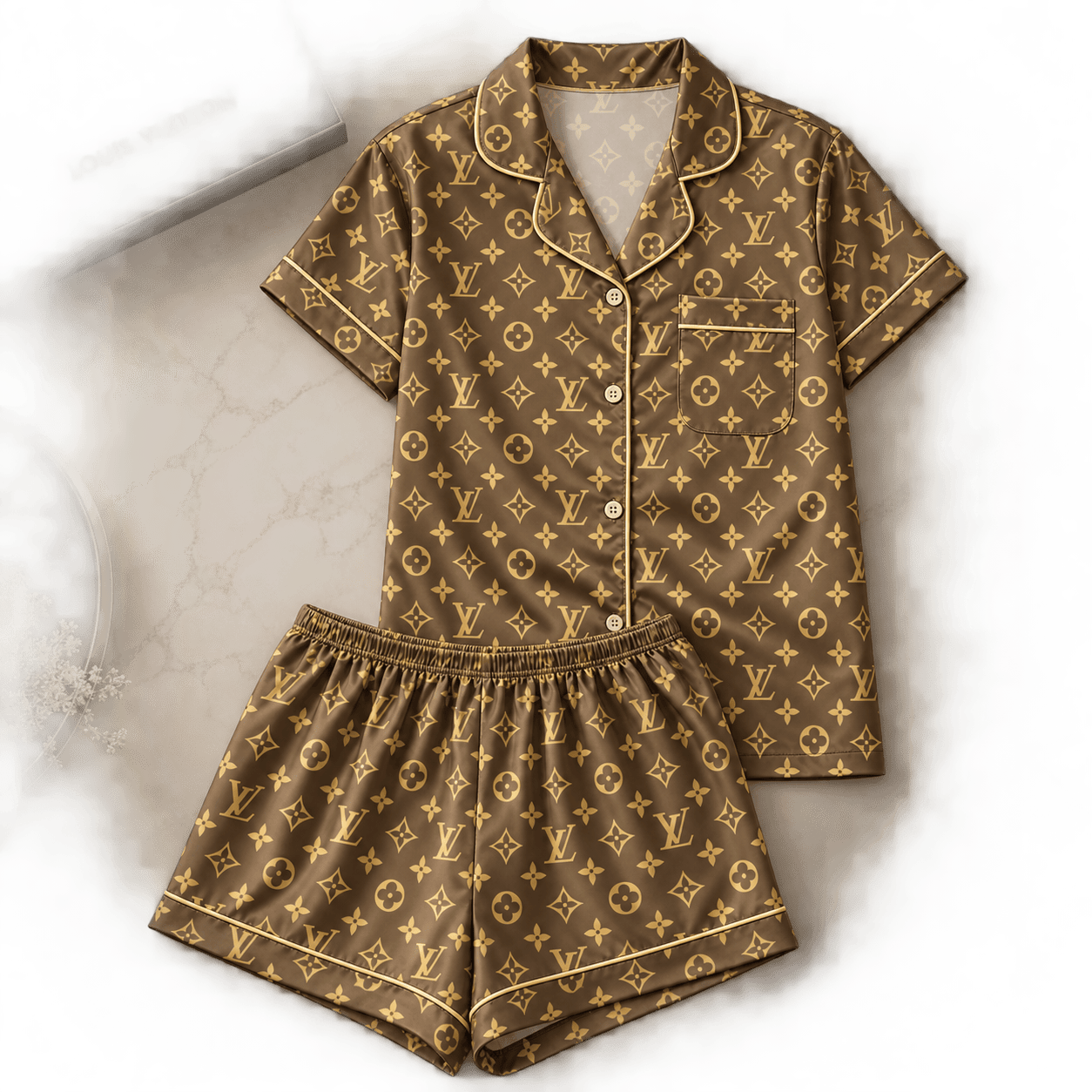 Louis Vuitton | Golden Monogram Print Pajamas Set Winter 2026 Collection