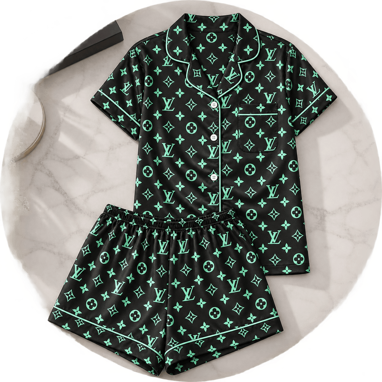 Louis Vuitton | Mint Monogram Print Pajamas Set Winter 2026 Collection