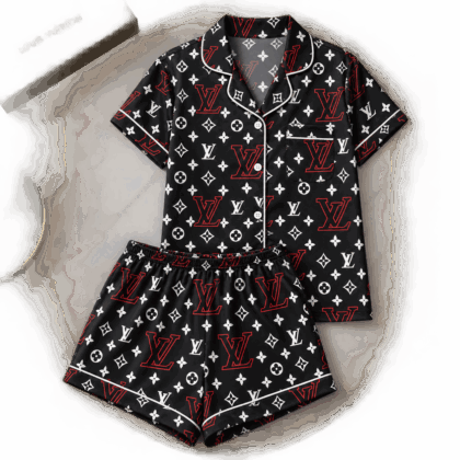 Louis Vuitton | Red Outline Monogram Print Pajamas Set Fall 2026 Collection