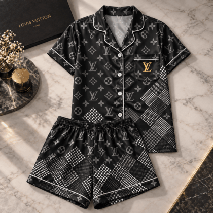 Louis Vuitton | Monogram Patchwork Print Pajamas Set Winter 2026 Collection