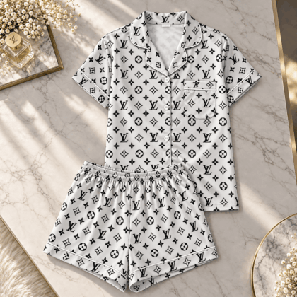 Louis Vuitton | Monochrome Monogram Print Pajamas Set Winter 2026 Collection