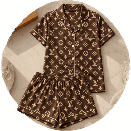 Louis Vuitton | Chocolate Monogram Print Pajamas Set Winter 2026 Collection