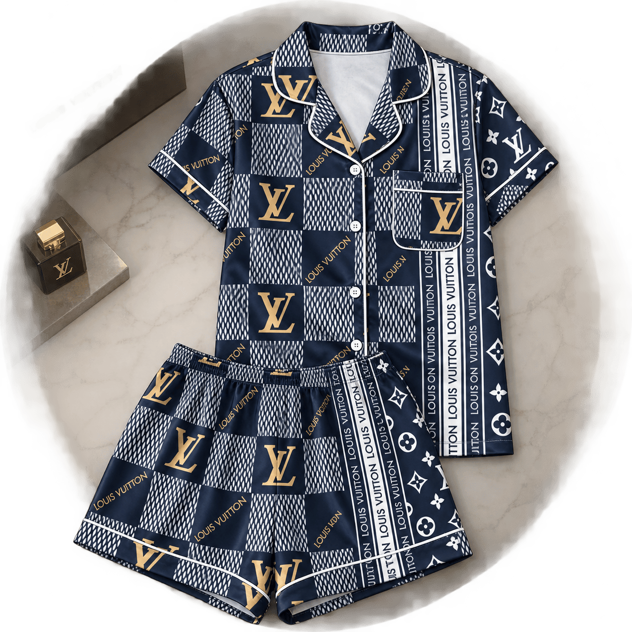Louis Vuitton | Monogram Check Patchwork Pajamas Set Winter 2026 Collection