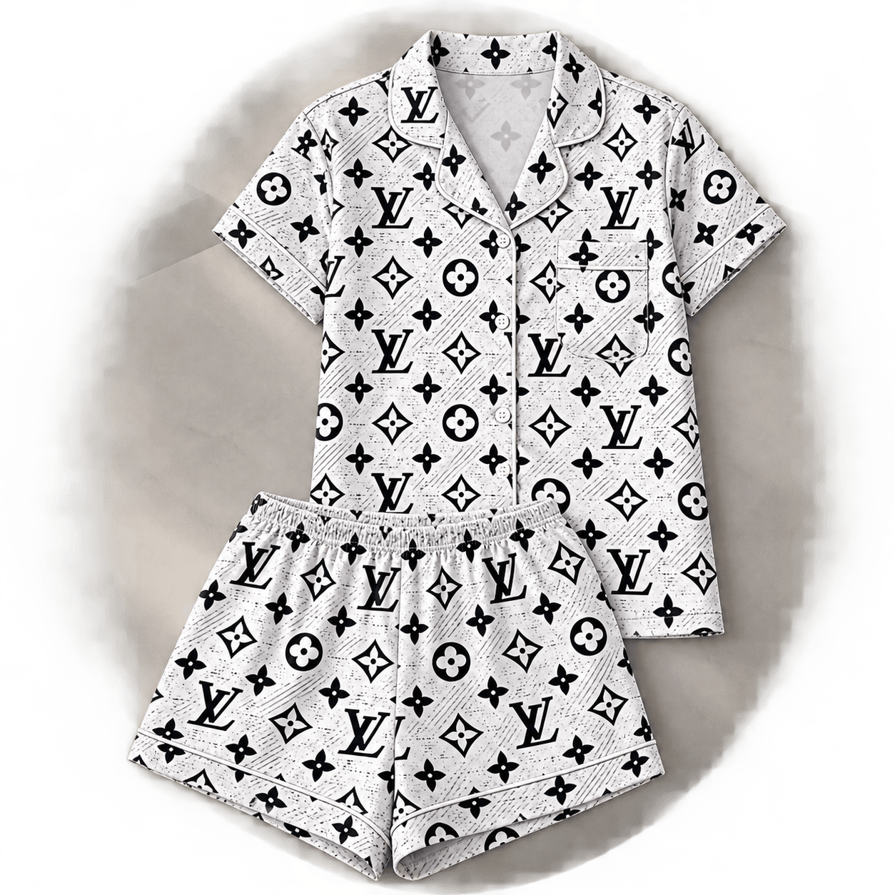 Louis Vuitton | Monochrome Sketch Monogram Pajamas Set Fall 2026 Collection