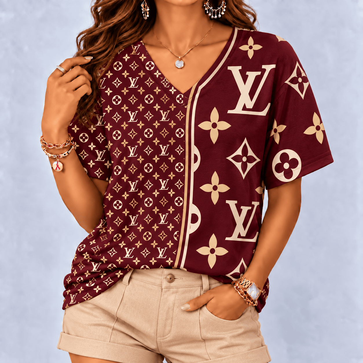 Louis Vuitton | Premium Signature Monogram V-Neck Collection 06