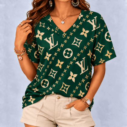 Louis Vuitton | Premium Signature Monogram V-Neck Collection 07
