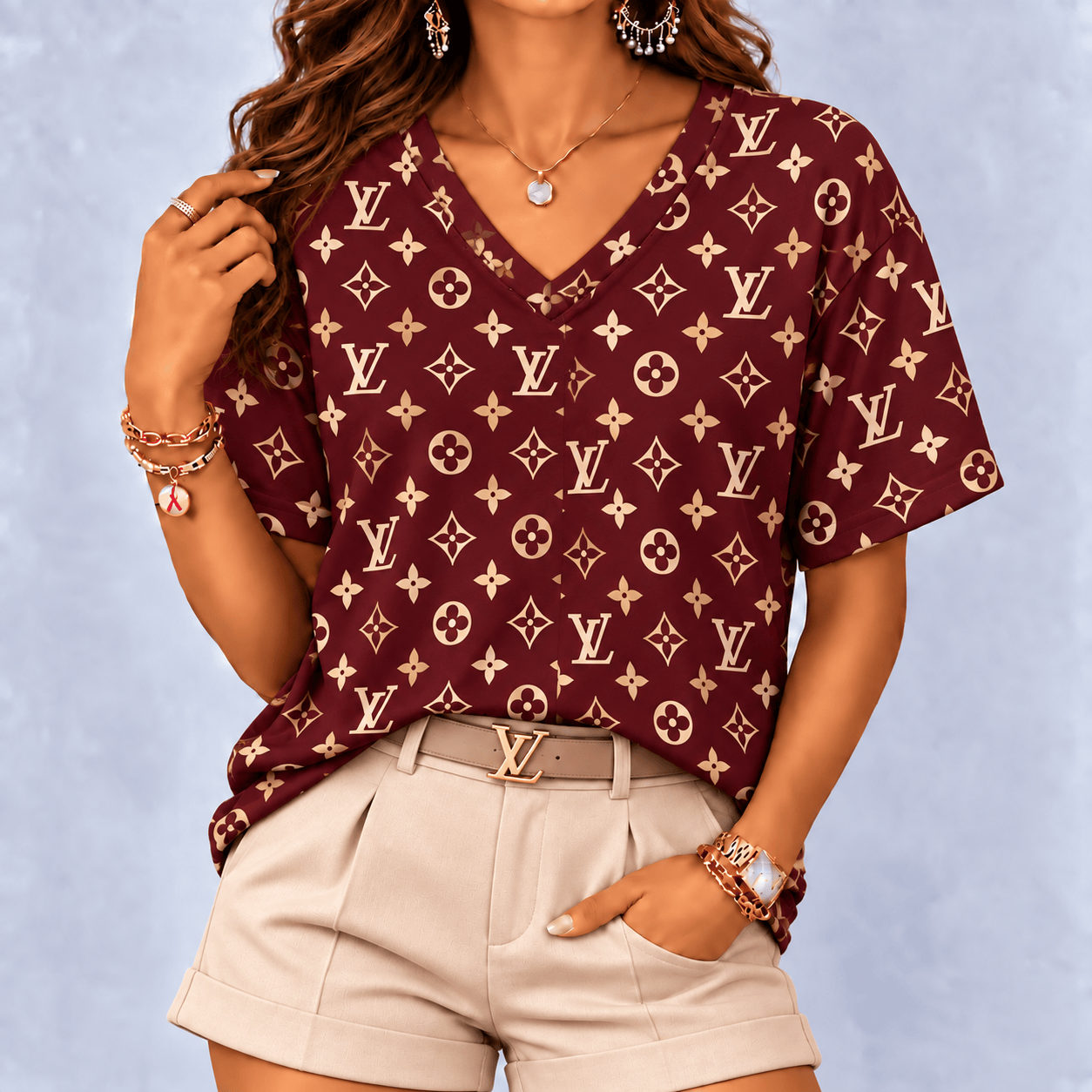 Louis Vuitton | Premium Signature Monogram V-Neck Collection 13
