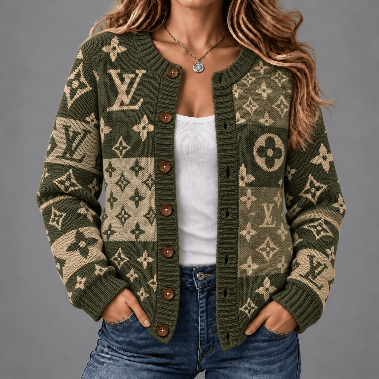 Louis Vuitton | Premium Signature Monogram Cardigan Worn Collection 15