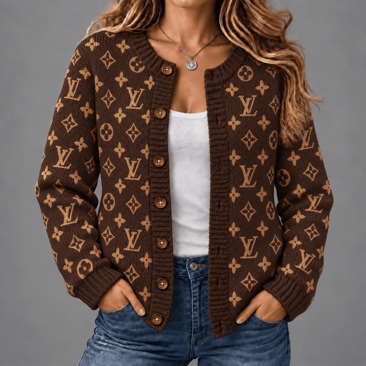 Louis Vuitton | Premium Signature Monogram Cardigan Worn Collection 20