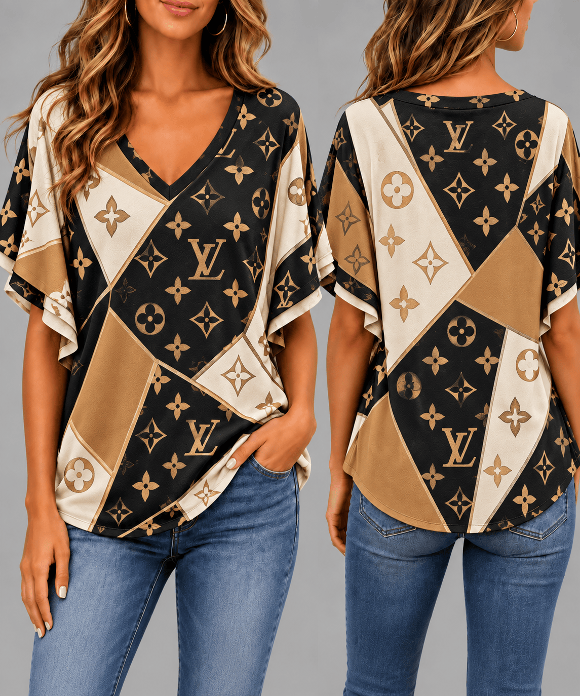 Louis Vuitton | Premium Signature Monogram V-Neck Collection 22