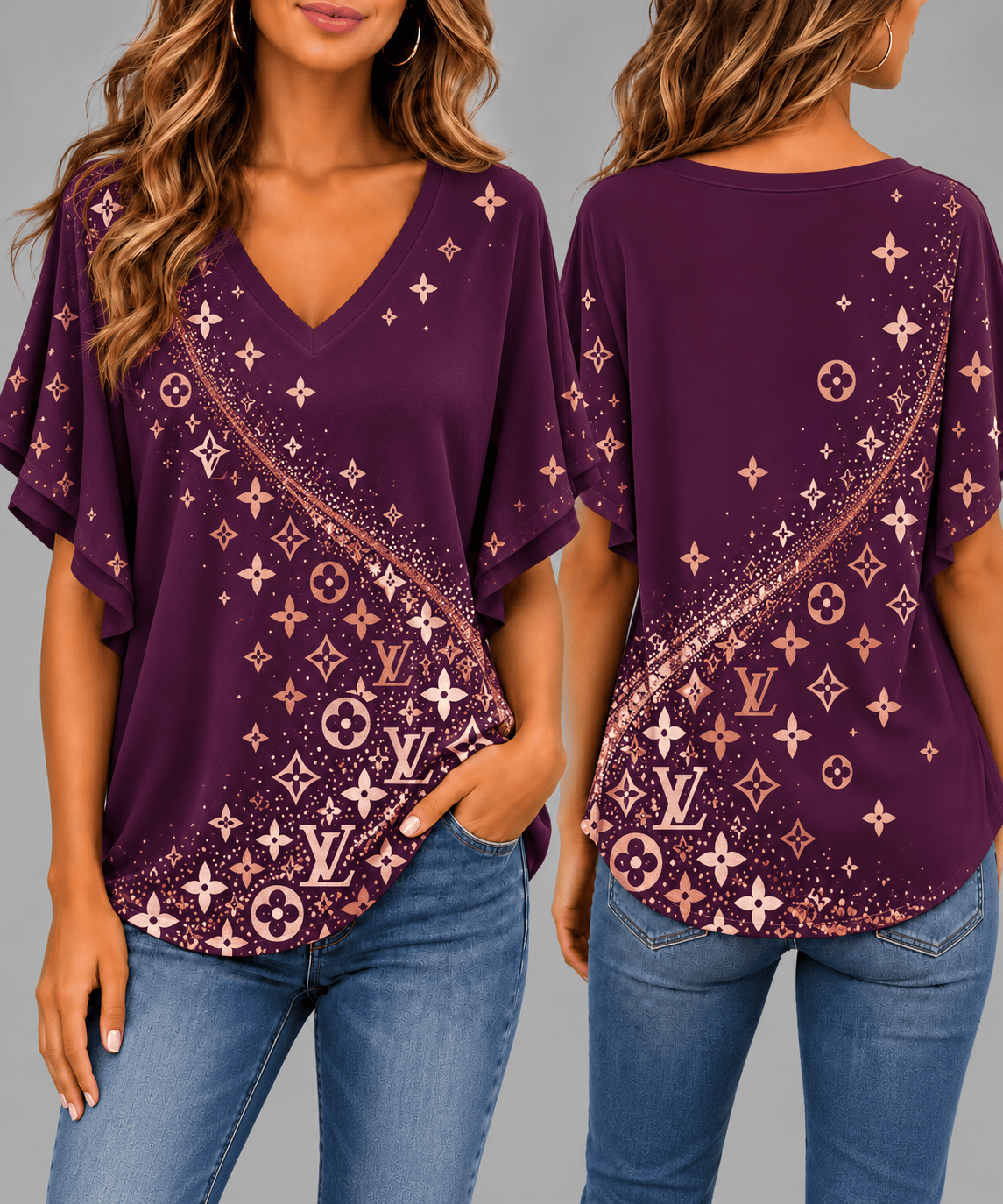 Louis Vuitton | Premium Signature Monogram V-Neck Collection 23