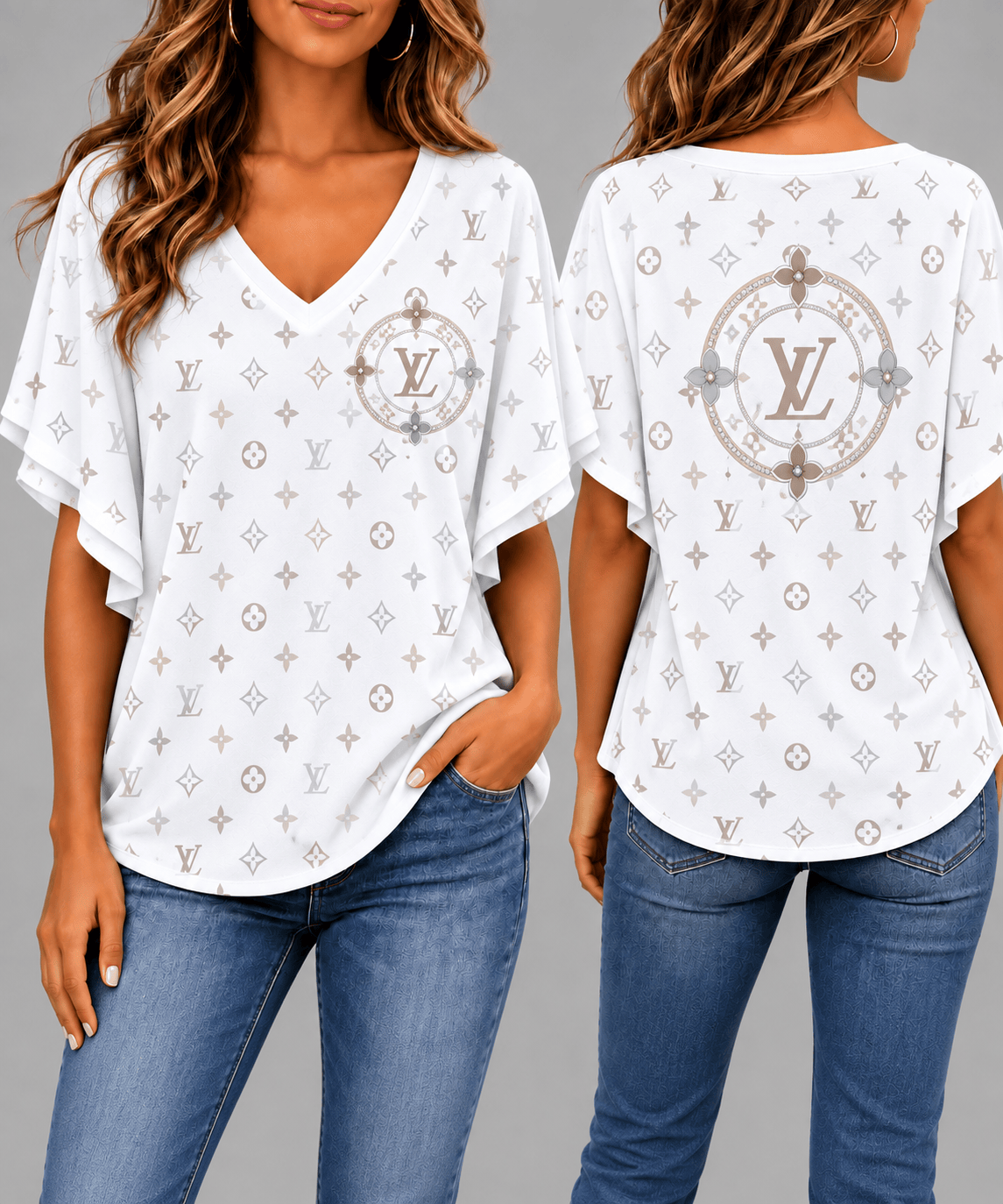 Louis Vuitton | Premium Signature Monogram V-Neck Collection 25