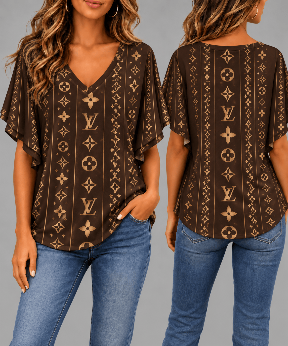 Louis Vuitton | Premium Signature Monogram V-Neck Collection 26