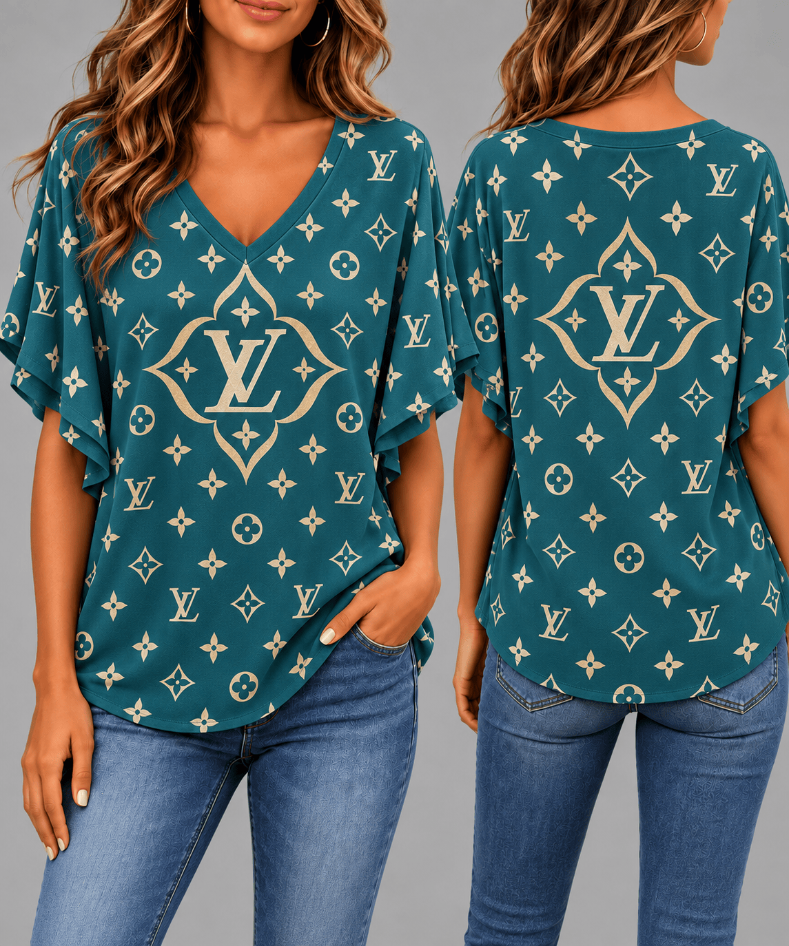 Louis Vuitton | Premium Signature Monogram V-Neck Collection 31